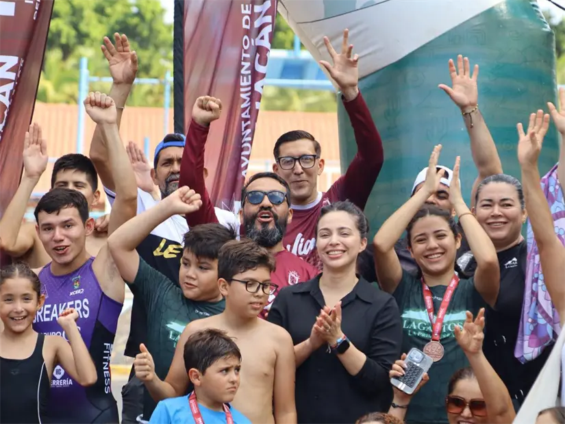 Pasión y disciplina marcan la segunda edición del Acuatlón 2025 en Culiacán. Foto: IMDEC