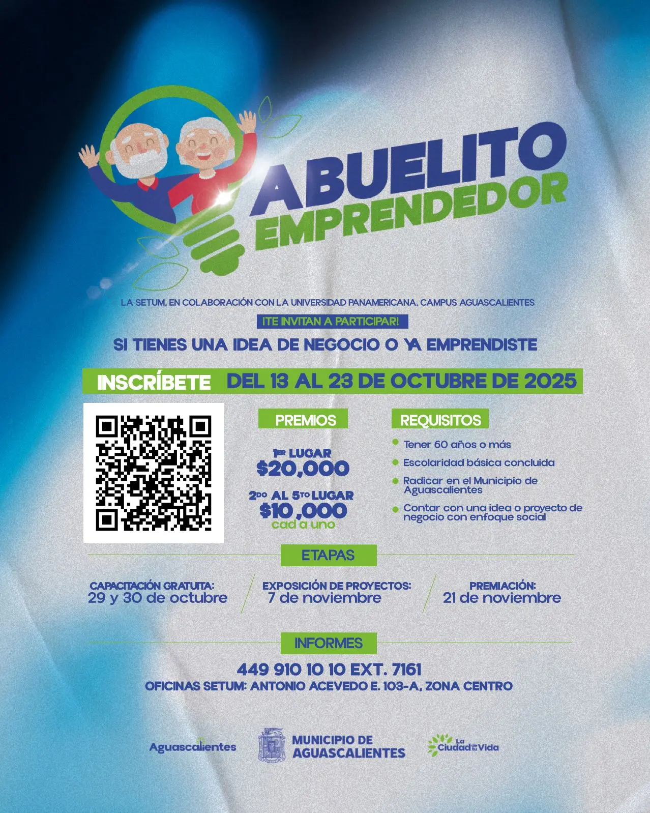 La convocatoria de Abuelito Emprendedor 2025 de Aguascalientes. Foto: Cortesía