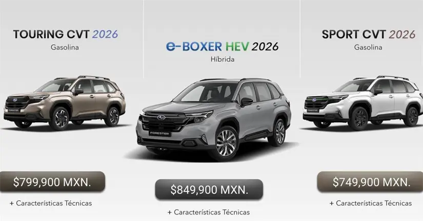 Nueva Subaru Forester 2026 híbrida ya disponible en México. Foto: Cortesía.