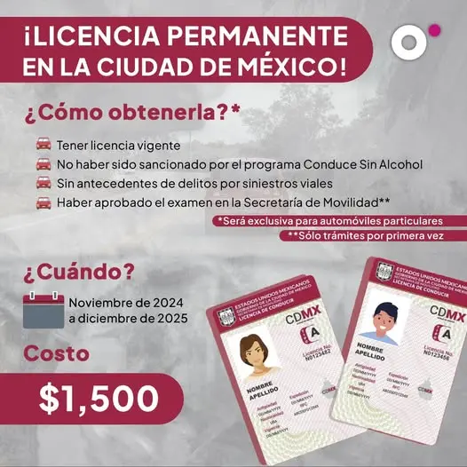 Esto es el costo de la Licencia Permanente en CDMX. Foto: Cortesía.