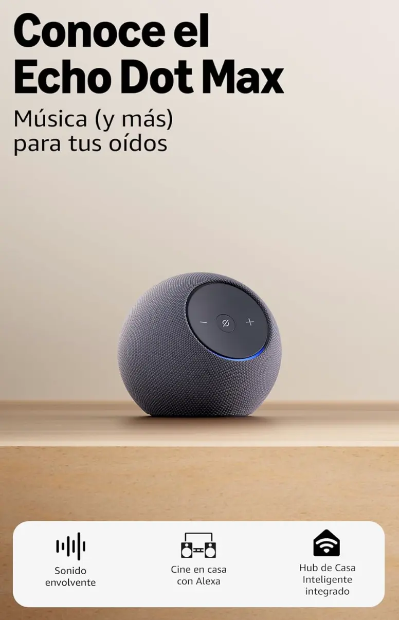 Echo Dot Max, nuevo modelo de Alexa. Foto: cortesía.