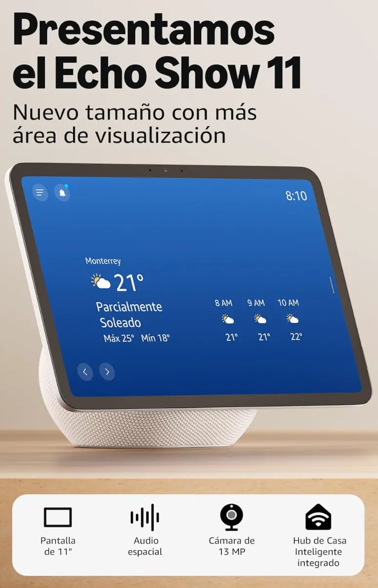 Echo Show 11, nuevo modelo de Alexa. Foto: cortesía.