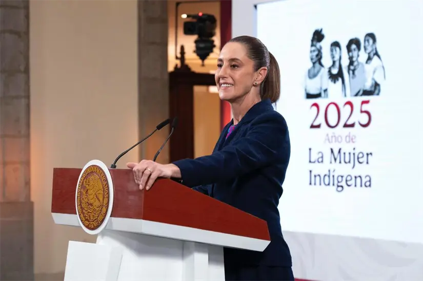 Claudia Sheinbaum durante la conferencia de prensa La Mañanera de este miércoles 8 de octubre.