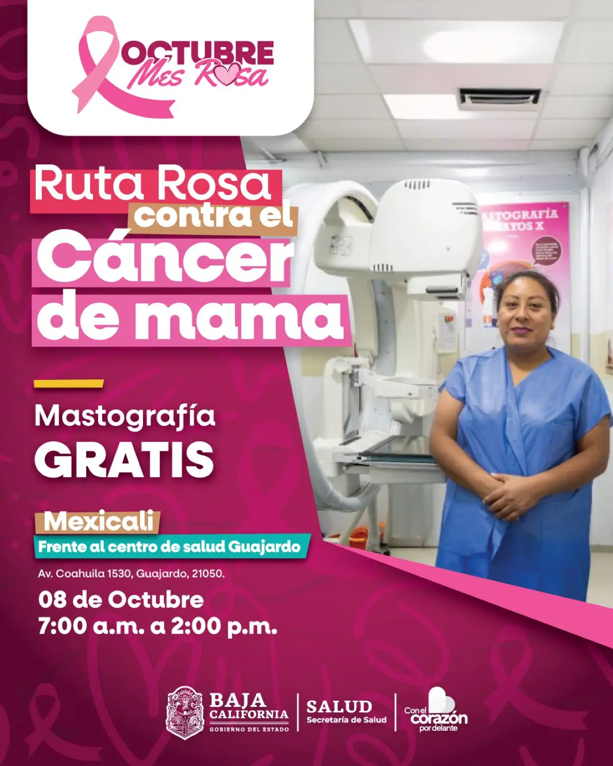 Mastografías gratis en Mexicali en octubre. Foto: Cortesía