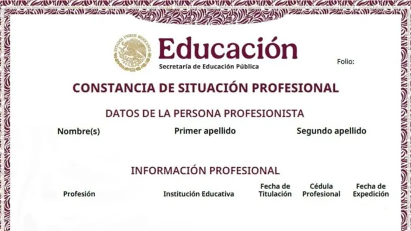 Esta es la Constancia de Situación Profesional. Foto: Cortesía.
