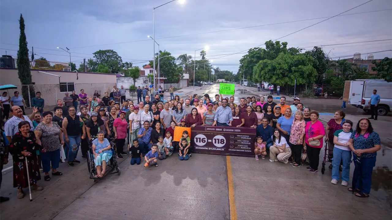 El alcalde, Juan de Dios Gámez Mendívil, acudió al lugar para entregar oficialmente las obras, que representaron una inversión de más de17 millones de pesos. Foto: Ayuntamiento de Culiacán