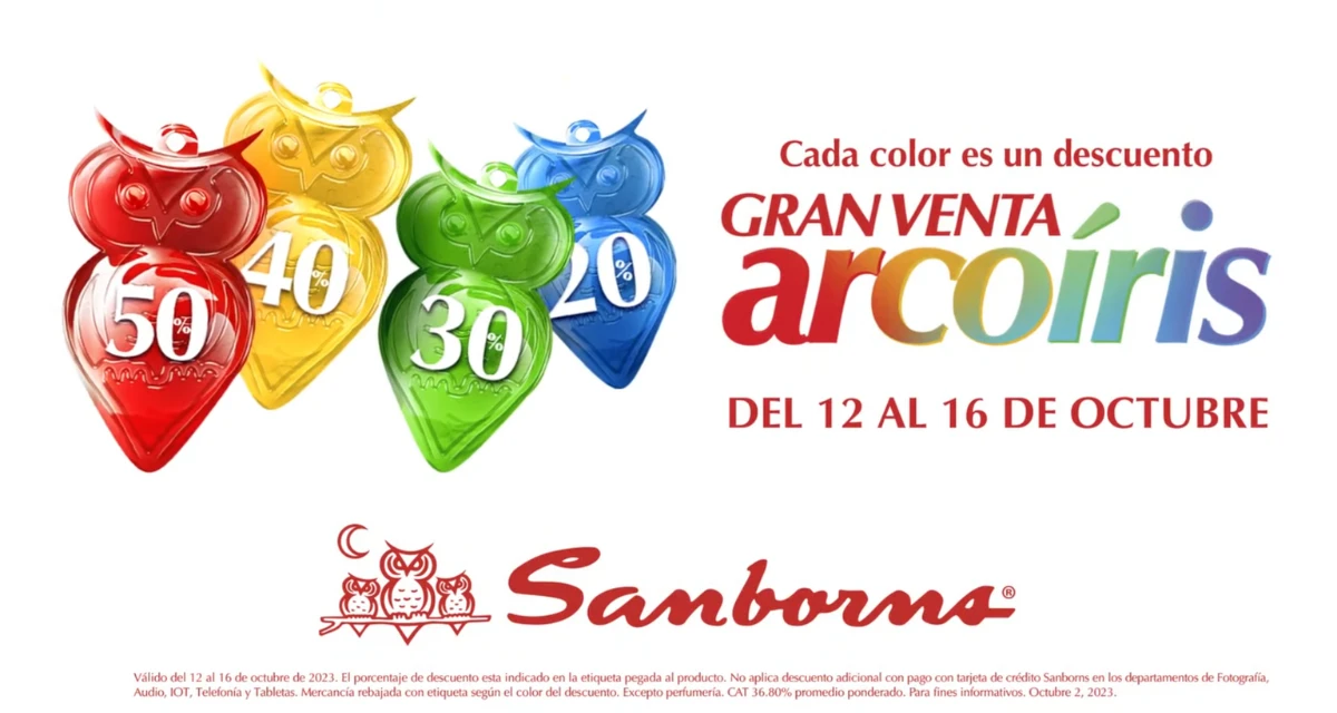 Aprovecha la Venta Arcoíris 2025 de Sanborns. Foto: Cortesía.
