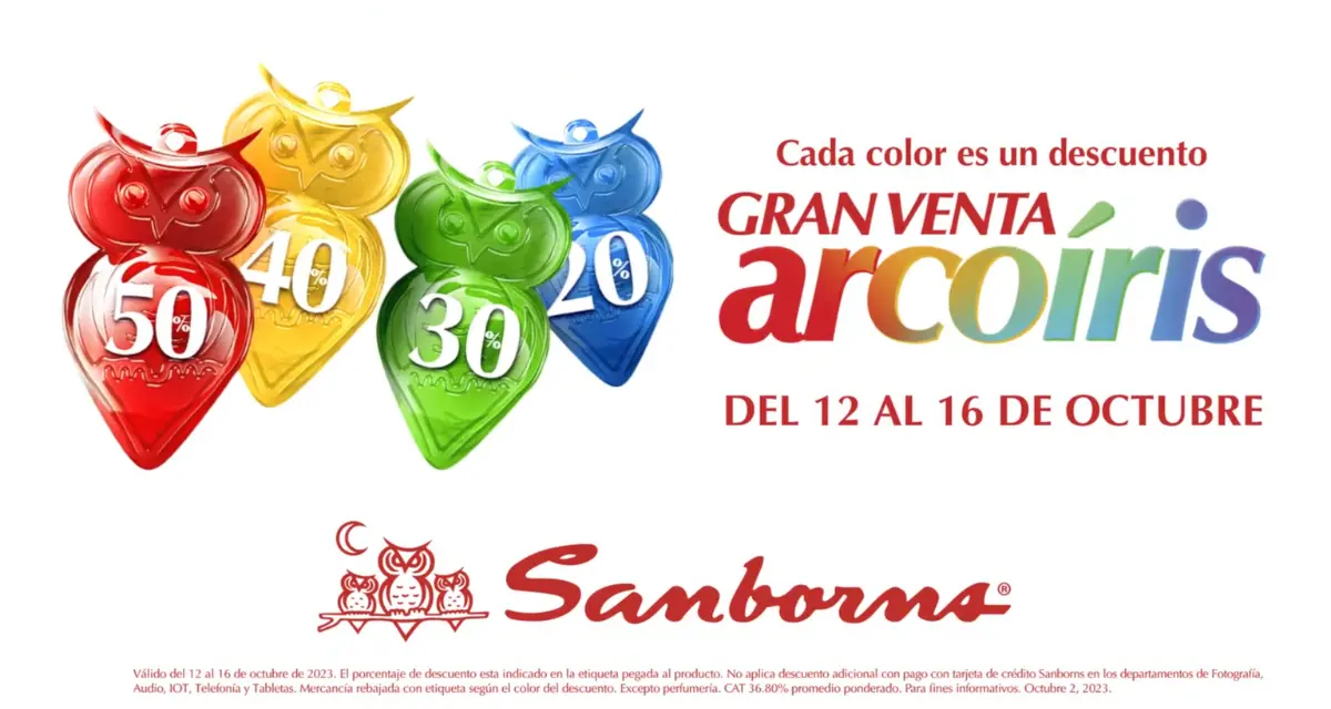 Aprovecha la Venta Arcoíris 2025 de Sanborns. Foto: Cortesía.