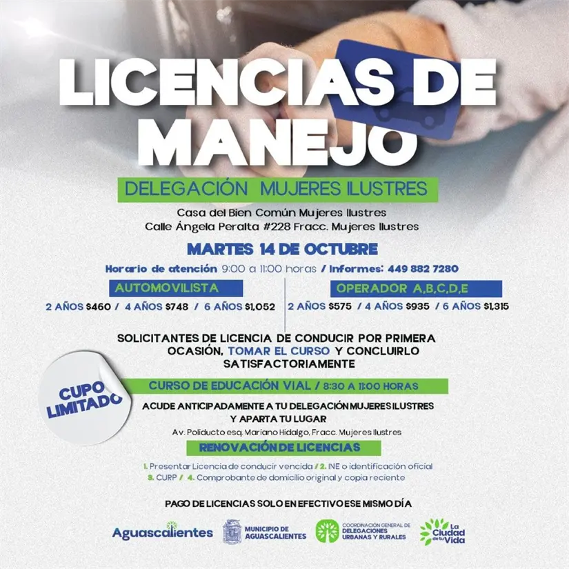 Jornada de renovación de licencia de conducir en Aguascalientes. Foto: Cortesía