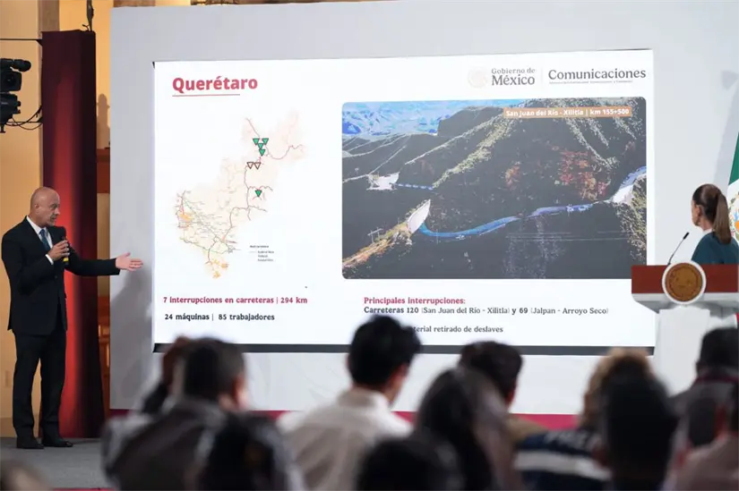 Gobierno atiende daños en carreteras tras lluvias extremas sólo quedan dos interrupciones activas