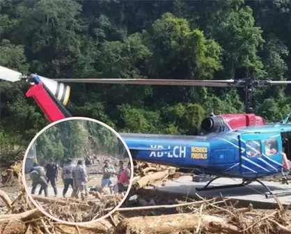 ¡Solidaridad mexicana! Familias rentan helicóptero para llevar ayuda a damnificados en Hidalgo