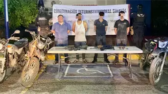 Operativo en Navolato: detienen a cuatro hombres armados y aseguran motocicletas