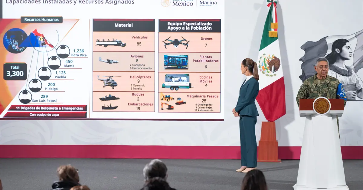 En La Mañanera, Claudia Sheinbaum reporta 64 muertos y 65 desaparecidos por lluvias en Veracruz, Puebla e Hidalgo