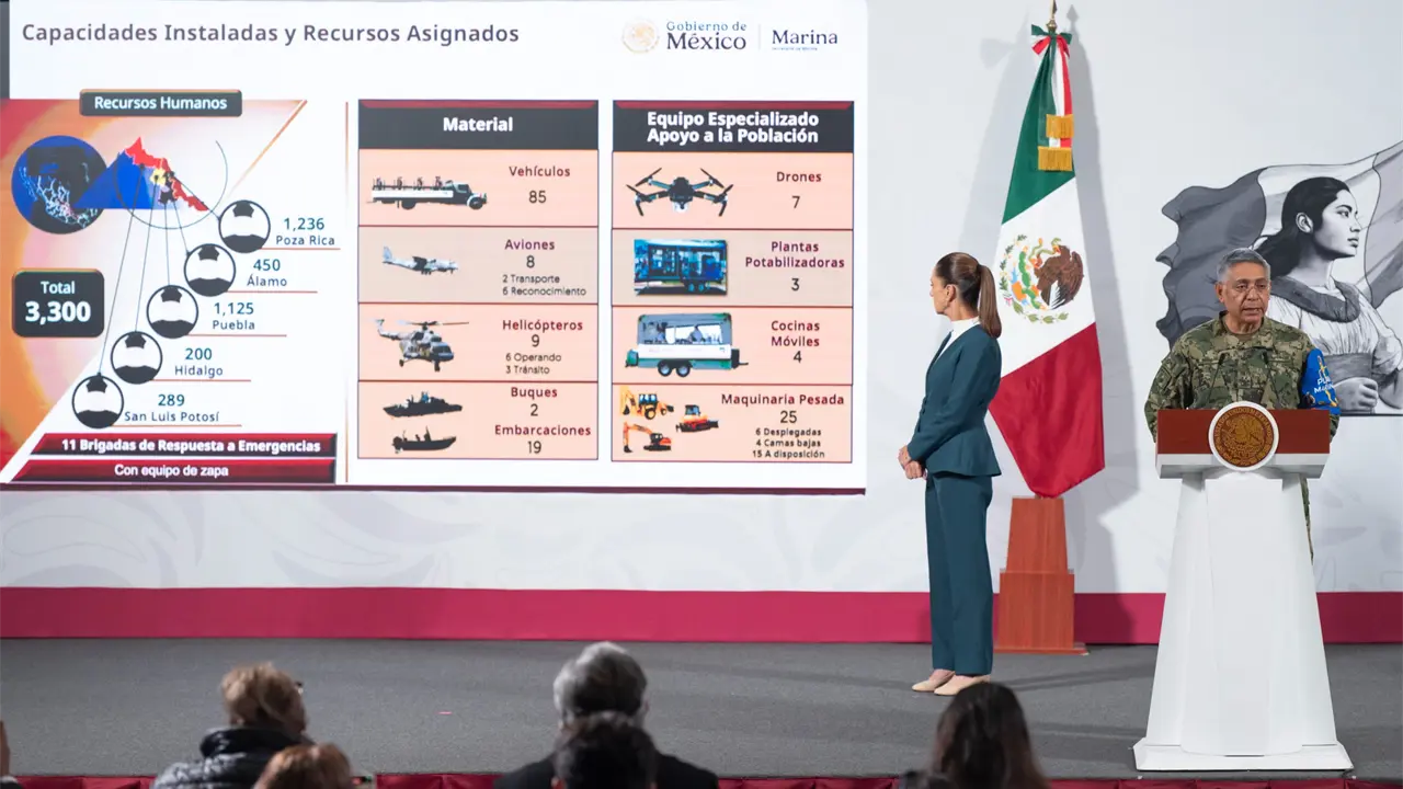 SEDENA, Marina y Bienestar trabajan en los estados más afectados por las inundaciones de los últimos días.