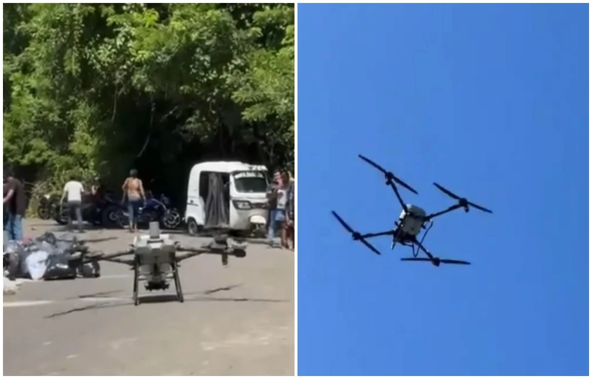 El dron sirvió para trasladar ayuda tras el colapso de un puente.