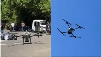 Con drones, empresa de Puebla lleva despensas a comunidad afectada por lluvias en Veracruz