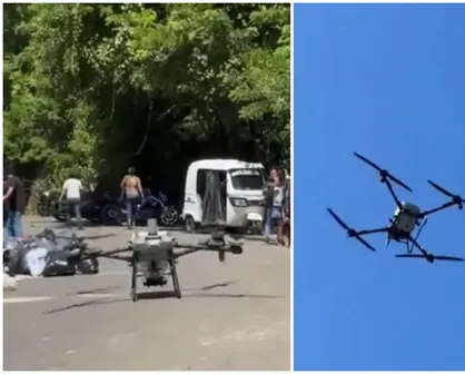 Con drones, empresa de Puebla lleva despensas a comunidad afectada por lluvias en Veracruz