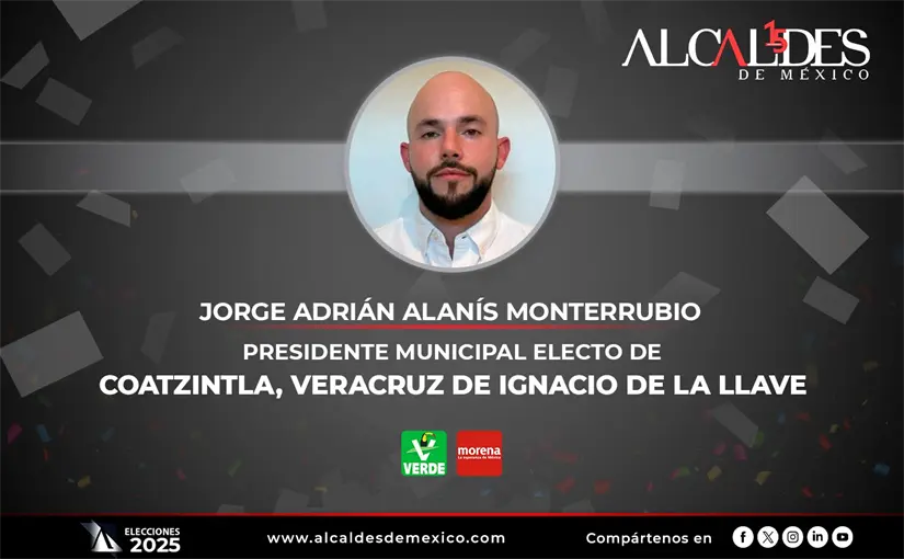 Jorge Adrián Alanís Monterrubio será el nuevo presidente municipal. Foto: Alcaldes de México