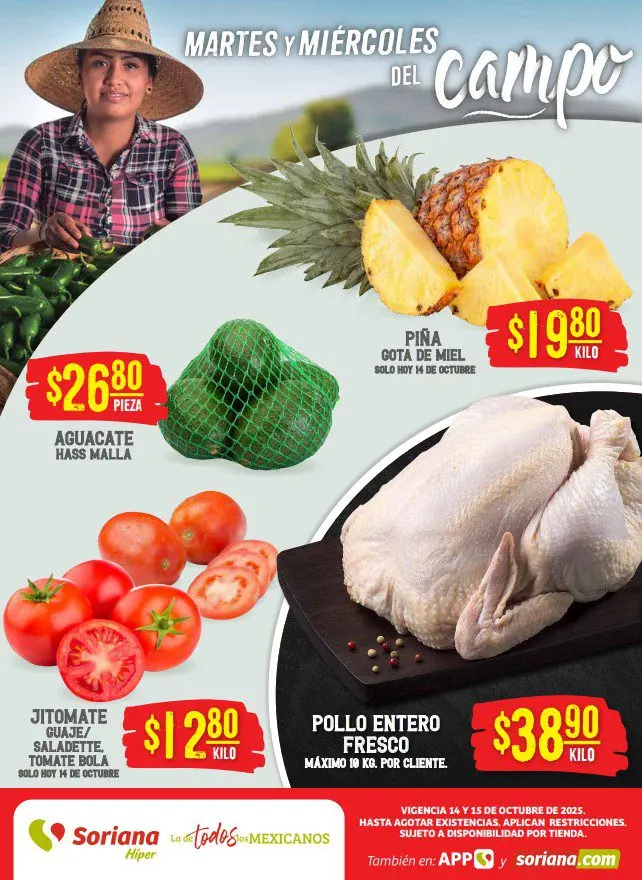 Disfruta de las ofertas en carnes, pollos y pescados este 14 y 15 de octubre 2025. Foto: Cortesía.