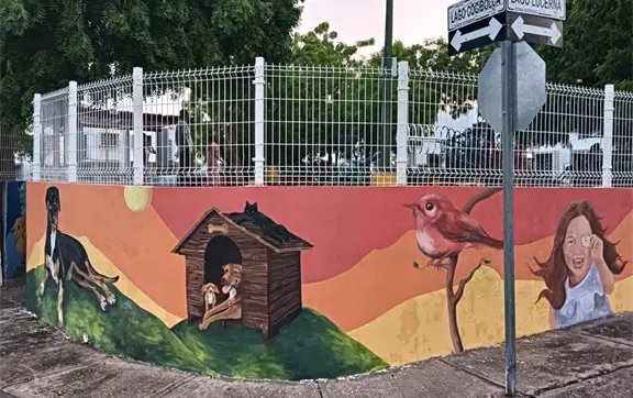 Mural en Parque Tanganica: combinan arte, naturaleza y comunidad en Zona Dorada, Culiacán