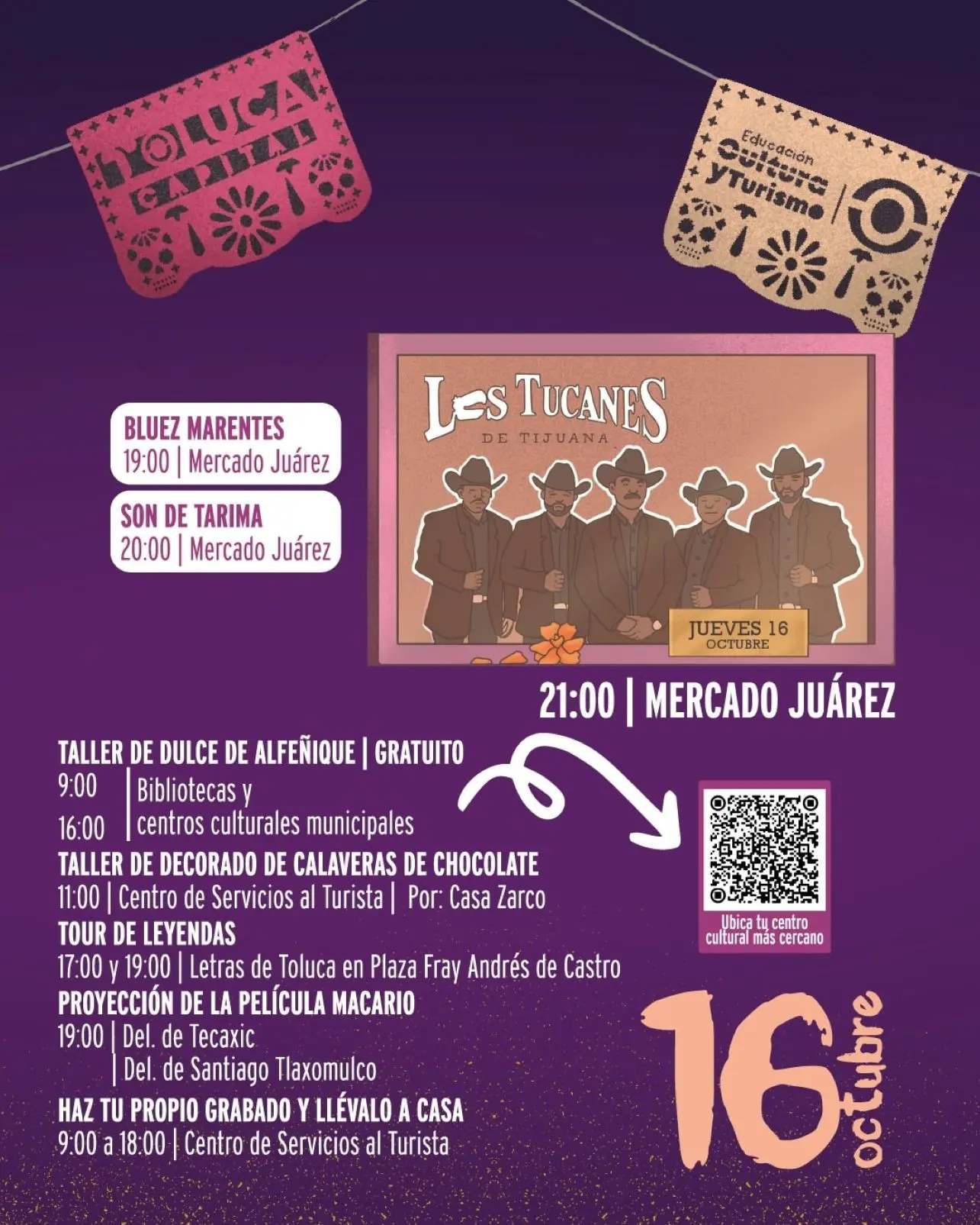Concierto de los Tucanes este 16 de octubre en la Feria y Festival Cultural Alfeñique 2025. Foto: Cortesía