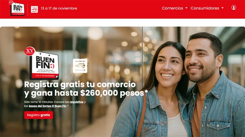 Registra a tu negocio y gana hasta 260 mil pesos. Imagen: Buen Fin 2025