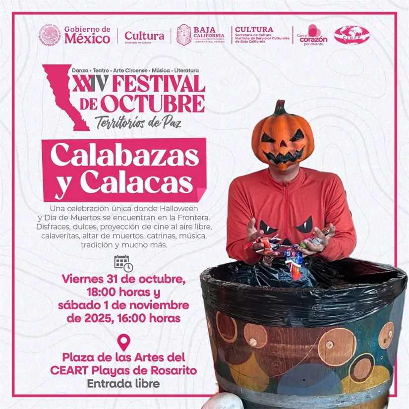 Festival de Octubre Territorios de Paz en Rosarito. Foto: Cortesía