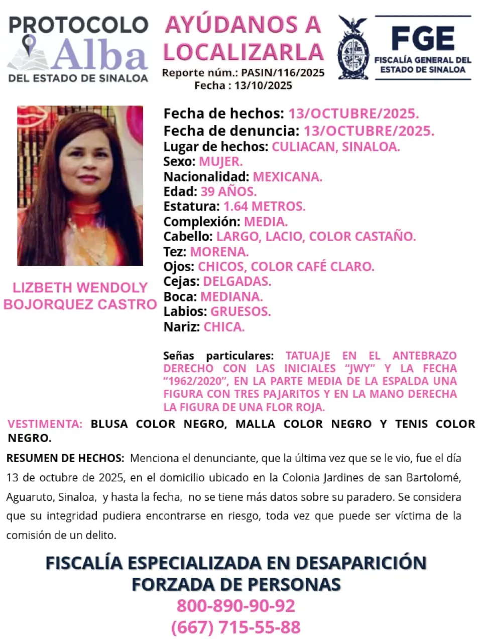 Lizbeth Wendoly Bojórquez Castro