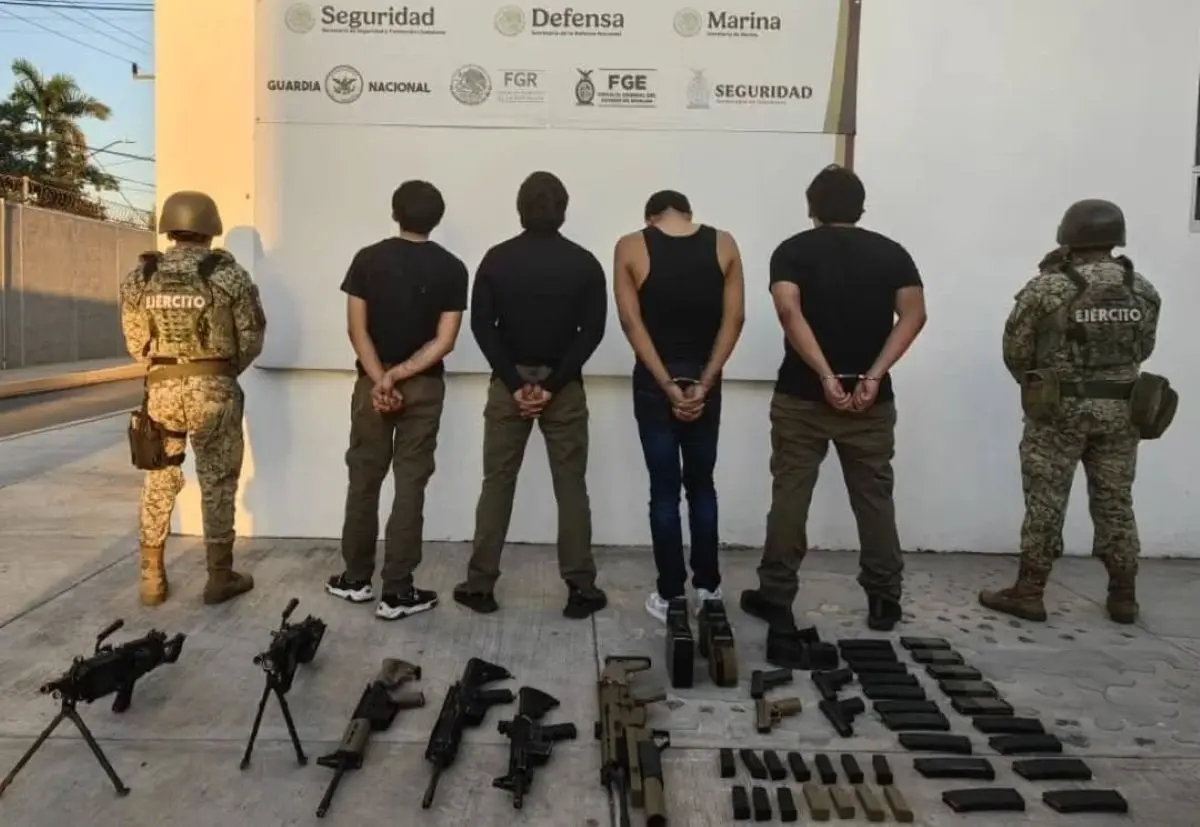 Detienen a 4 acusados de atacar a tránsitos en Culiacán. Foto: Cortesía