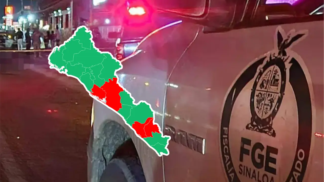 Vehículo de la Fiscalía General del Estado de Sinaloa en escena del crimen. Foto: Cortesía: SSP