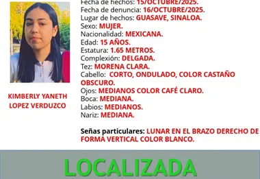 Kimberly Yaneth, reportada como desaparecida en Guasave, ha sido localizada, sana y salva