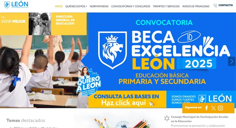 Dónde ver los resultados de la Beca Excelencia de León 2025. Foto: Captura de pantalla