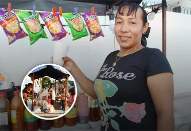 Rosa Elena conquista paladares en la Renato Vega Amador en Culiacán con sus sabrosos esquites y elotes