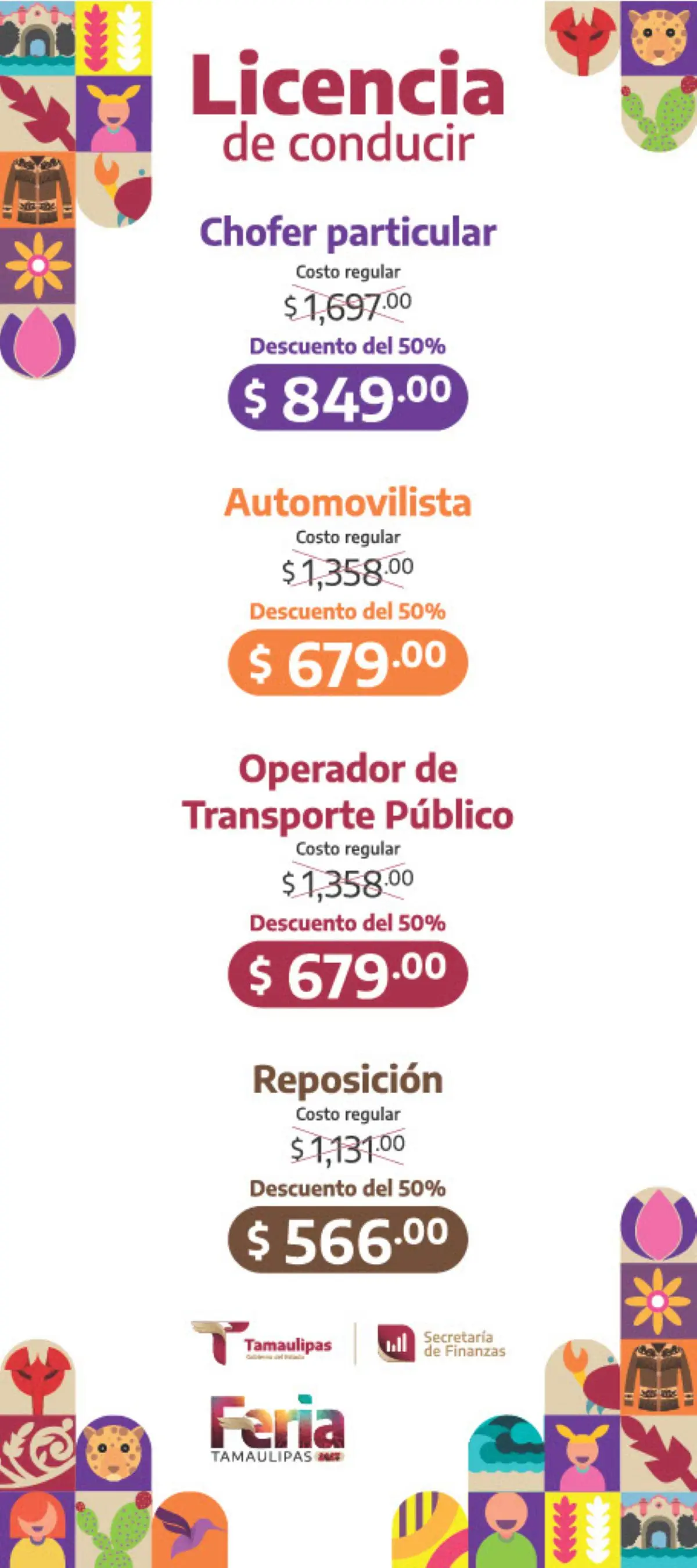 50% de descuento en licencia de conducir en Tamaulipas. Foto: Cortesía