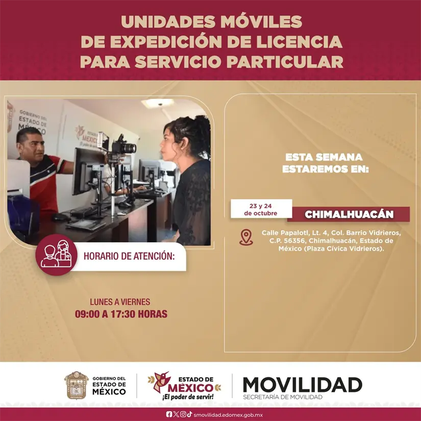 Ubicación de la Unidad Móvil en Edomex el día 24 de octubre. Foto: Cortesía.