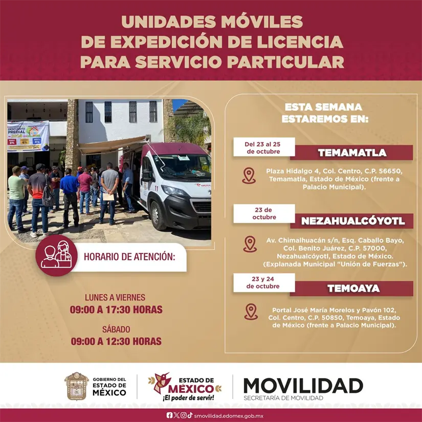 Ubicación de la Unidad Móvil en Edomex el día 23 de octubre. Foto: Cortesía.