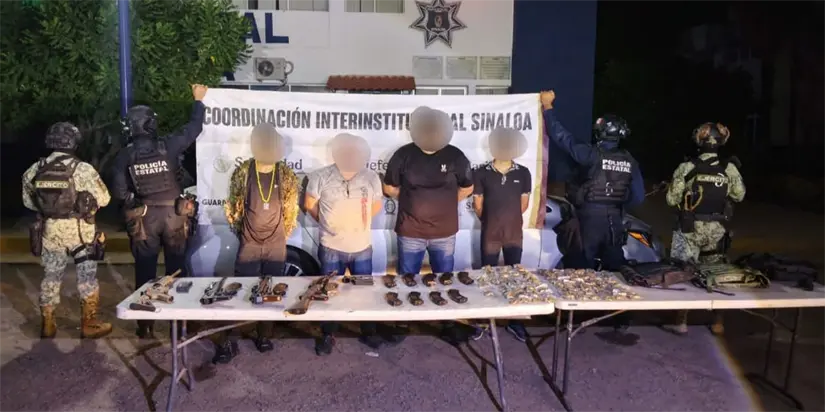 Golpe a grupo armado en Culiacán caen cuatro personas con arsenal y droga