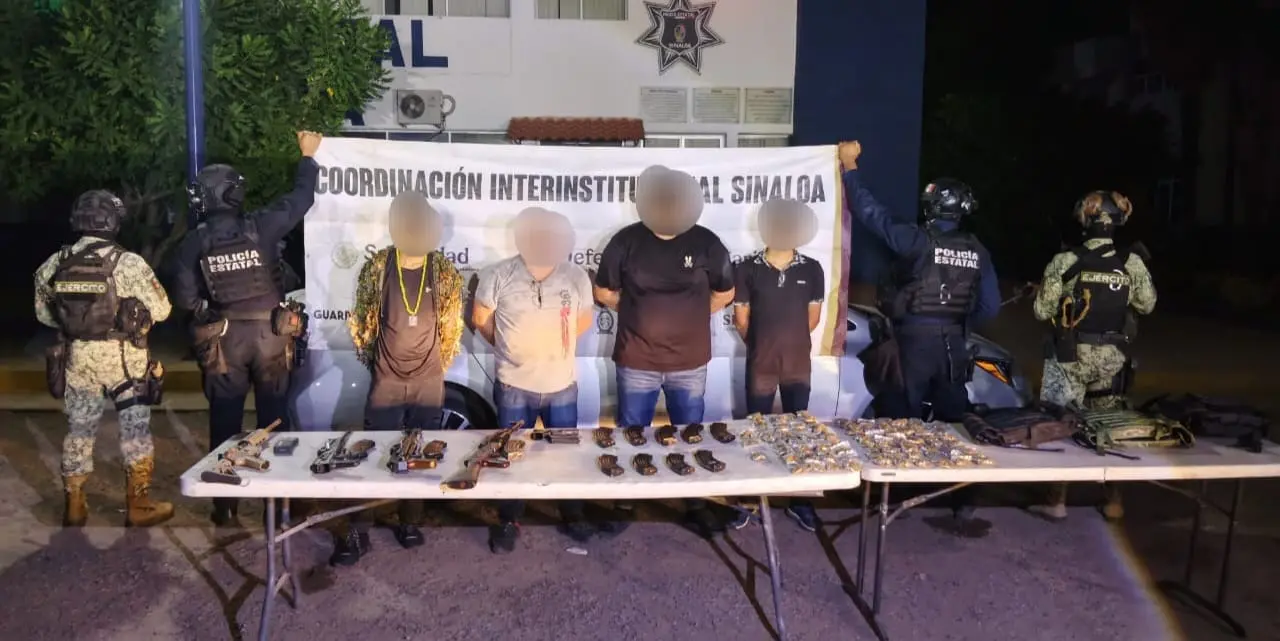 Golpe a grupo armado en Culiacán: caen cuatro personas con arsenal y droga