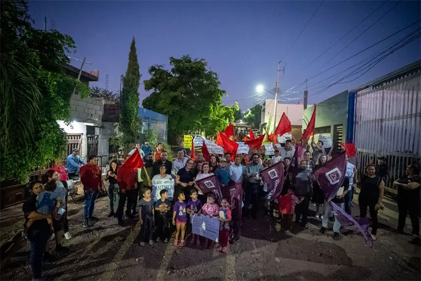 Culiacán transforma su infraestructura: familias de la Antorchista y Los Huizaches celebran inicio de pavimentación. Foto: Ayuntamiento de Culiacán
