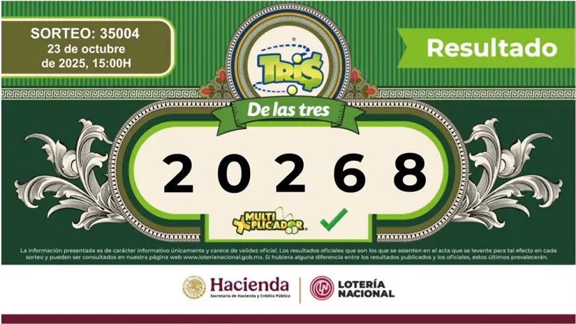 Resultados de Tris de las Tres 35004. Imagen: Lotenal