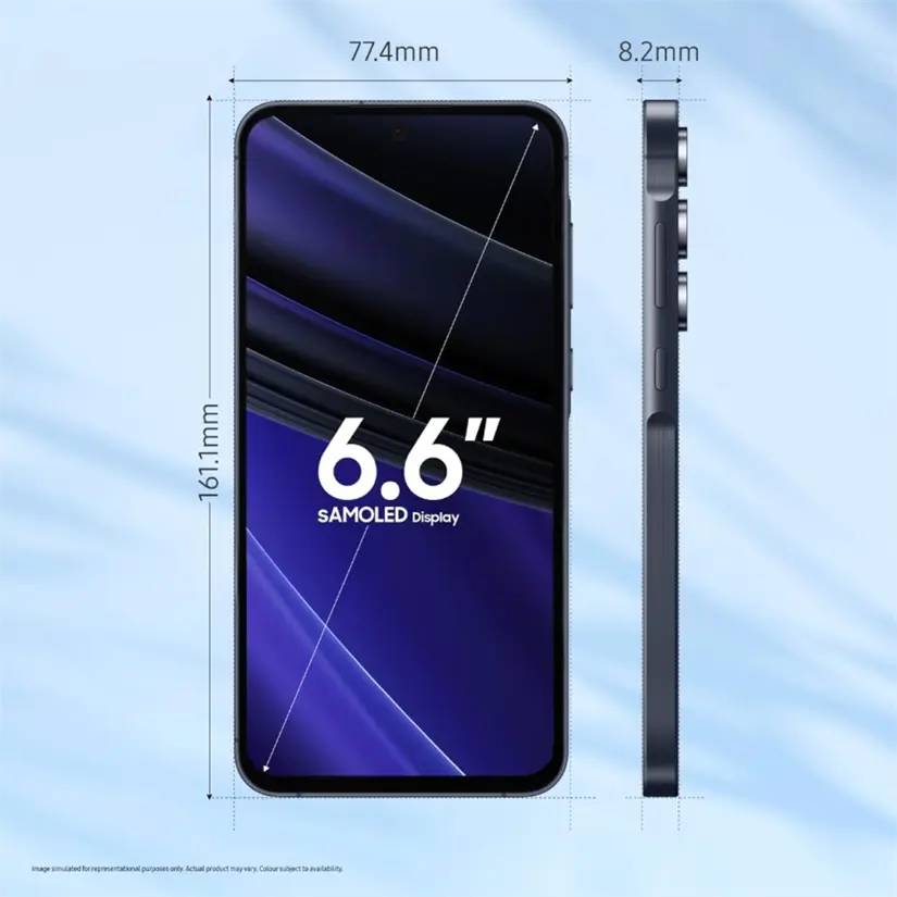 Samsung Galaxy A55 equipado con pantalla AMOLED muy resistente a caídas. Foto: Cortesía
