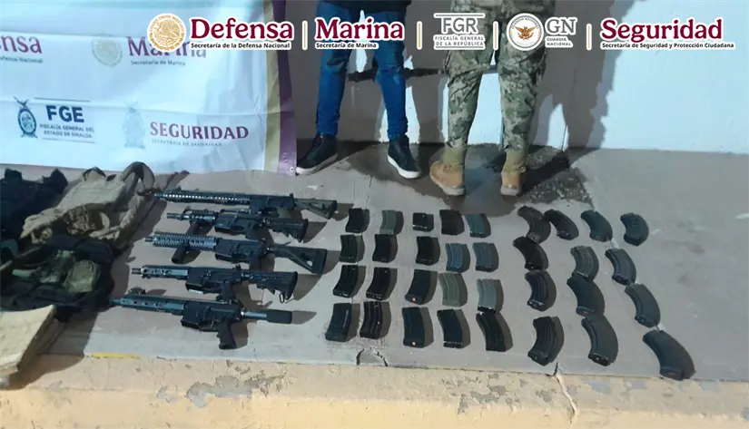 Decomiso de armas en Culiacán.