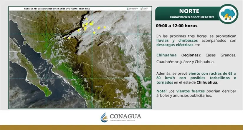 Clima en Baja California hoy. Imagen: Conagua