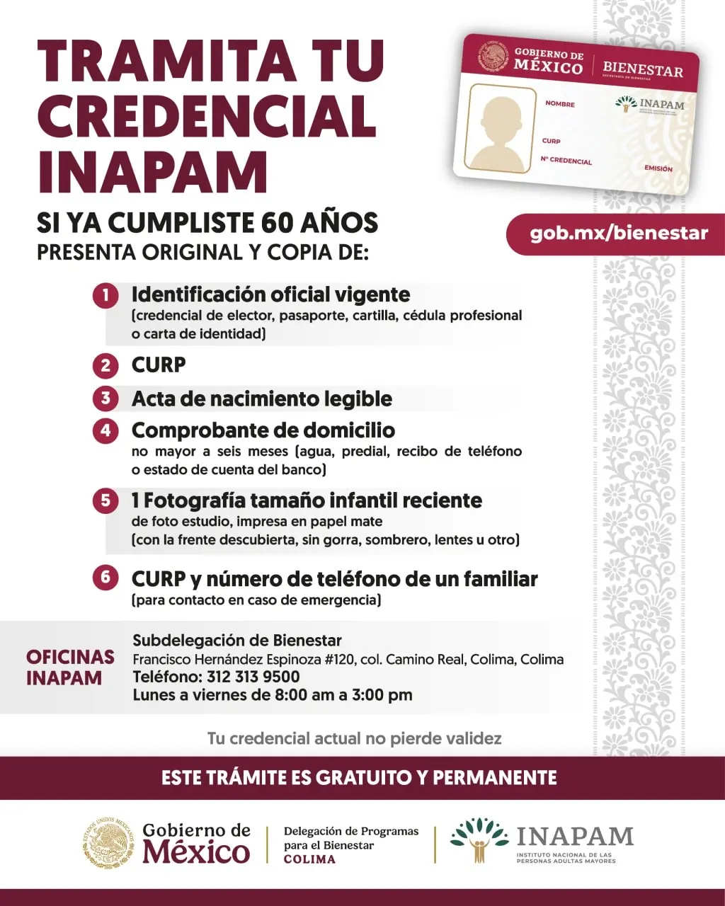 Tramite tarjeta INAPAM