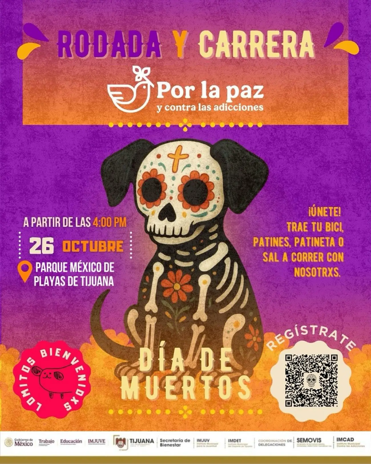 Horario de la Rodada y Carrera por la Paz en Tijuana. Foto: Cortesía