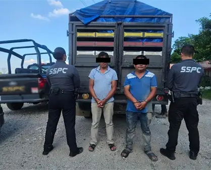 Detienen en la carretera Villahermosa-Coatzacoalcosa a dos hombres con 300 kilos de marihuana