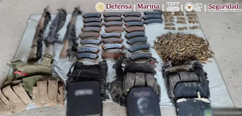 Armas decomisadas en Escuinapa