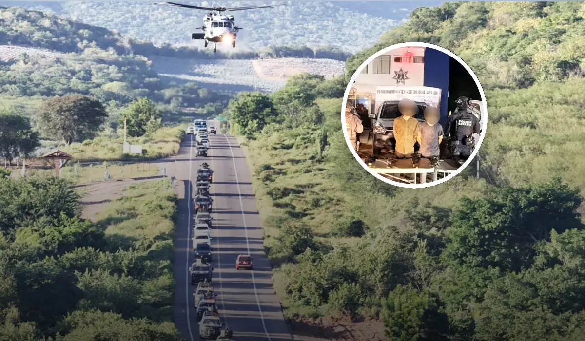 Tras una persecución por varios poblados de Navolato, elementos del Ejército, la Guardia Nacional y policías estatales detuvieron a tres presuntos criminales y liberaron a una víctima de secuestro.