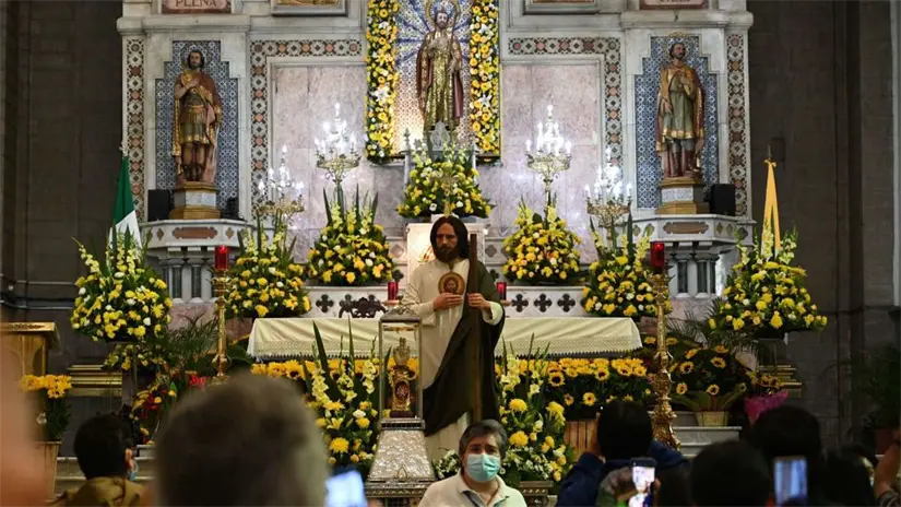Santuario de San Hipólito en CDMX honra a San Judas Tadeo. Foto: Cortesía.