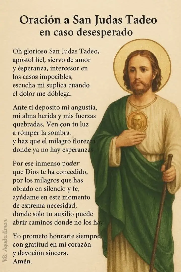 Oraciones a San Judas Tadeo. Foto: Pinterest.